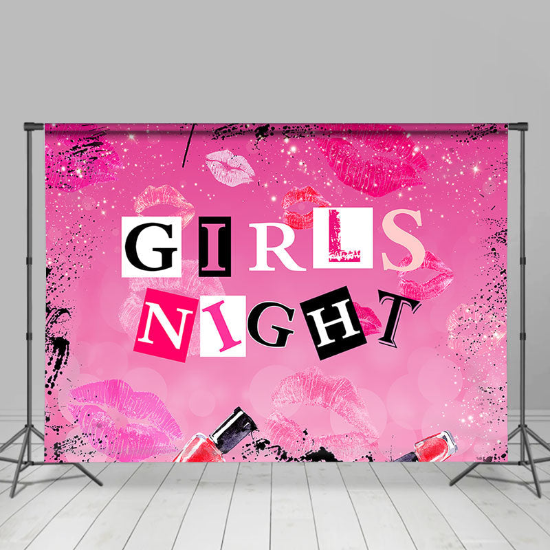 Lofaris Girls Night Pink Lips And Lipstick Dance Backdrop