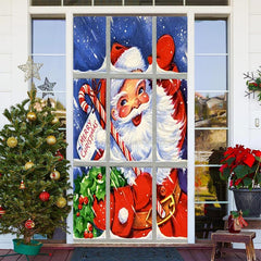 Lofaris Glass Window Santa Claus Merry Christmas Door Cover