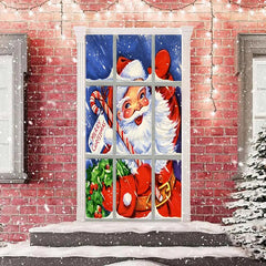 Lofaris Glass Window Santa Claus Merry Christmas Door Cover