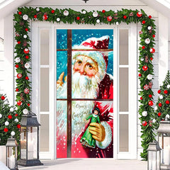 Lofaris Glass Window Santa Claus Snoey Christmas Door Cover