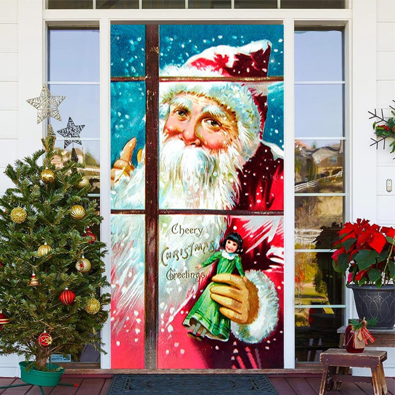 Lofaris Glass Window Santa Claus Snoey Christmas Door Cover