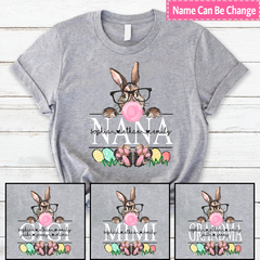 Lofaris Glasses Bunny Bubblegum Eggs Easter Day T-Shirt