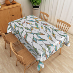 Lofaris Glazed Color Leaves Artistic Rectangle Tablecloth