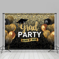 Lofaris Glitter Balloon Ribbon Grad Party For 2024 Backdrop