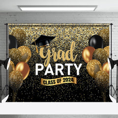 Lofaris Glitter Balloon Ribbon Grad Party For 2024 Backdrop