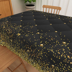 Lofaris Glitter Black Gold Dots Decorative Party Tablecloth