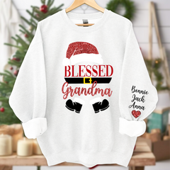 Lofaris Glitter Custom Name Blessed Grandma Est And Kids Sweatshirt