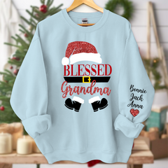 Lofaris Glitter Custom Name Blessed Grandma Est And Kids Sweatshirt