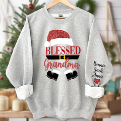 Lofaris Glitter Custom Name Blessed Grandma Est And Kids Sweatshirt