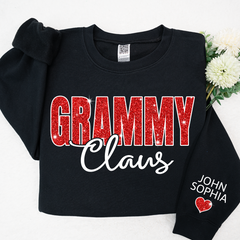 Lofaris Glitter Custom Name Grammy Grandma Mimi Nana Claus And Kids CTH01 Sweatshirt