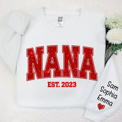 Lofaris Glitter Custom Nana est and kids family Sweatshirt