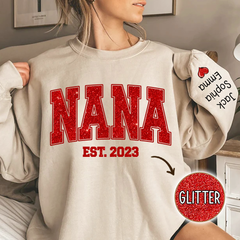 Lofaris Glitter Custom Nana est and kids family Sweatshirt