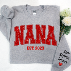 Lofaris Glitter Custom Nana est and kids family Sweatshirt