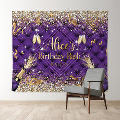 Lofaris Glitter Diamond Champagne Custom Birthday Backdrop