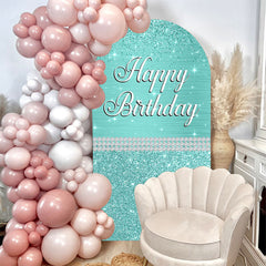 Lofaris Glitter Diamond Happy Birthday Party Single Arch Backdrop