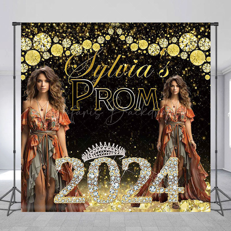 Lofaris Glitter Diamond Prom Custom Photo Graduation Backdrop