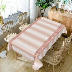 Lofaris Glitter Diamonds Rose Gold Rectangle Tablecloth