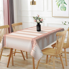 Lofaris Glitter Diamonds Rose Gold Rectangle Tablecloth