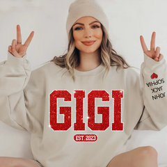 Lofaris Glitter GiGi Est Red Letter Simple Custom Sweatshirt