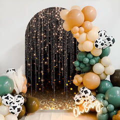 Lofaris Glitter Gold Birthday Party Double Sided Arch Backdrop