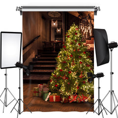 Lofaris Glitter Gorgeous Christmas Tree Gifts Photo Backdrop