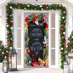 Lofaris Glitter Happy New Year Merry Christmas Door Cover