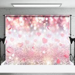 Lofaris Glitter Heart Petal Bokeh Valentines Day Backdrop