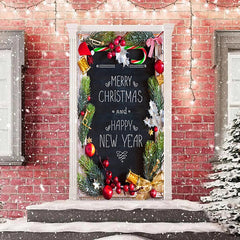 Lofaris Glitter Leaves Fruit Christmas New Year Door Cover