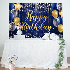 Lofaris Glitter Light Strip Balloon Blue Birthday Backdrop