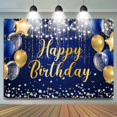 Lofaris Glitter Light Strip Balloon Blue Birthday Backdrop