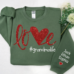 Lofaris Glitter Love Grandmalife Valentine Custom Sweatshirt