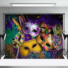 Lofaris Glitter Masks Mardi Gras Masquerade Carnival Backdrop