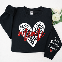 Lofaris Glitter Mimi Heart Custom Name Valentine Sweatshirt