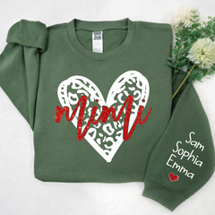 Lofaris Glitter Mimi Heart Custom Name Valentine Sweatshirt