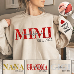 Lofaris Glitter Mimi Life Est Customized Name Sweatshirt