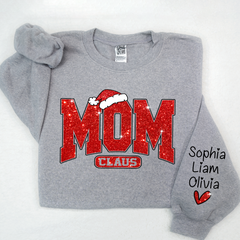 Lofaris Glitter Mom Christmas Customized Gift Sweatshirt