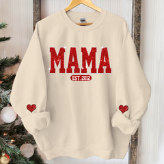 Lofaris Glitter Mom Est And Kids Custom Name Sweatshirt