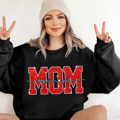 Lofaris Merry Christmas Glitter Mom And Kids Mother Day Gift For Sweatshirt Sublimation LTP01