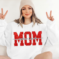 Lofaris Merry Christmas Glitter Mom And Kids Mother Day Gift For Sweatshirt Sublimation LTP01