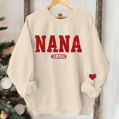 Lofaris Glitter Nana Est 2024 Customized Name Sweatshirt