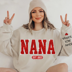 Lofaris Glitter Nana Est 2024 Customized Name Sweatshirt