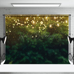 Lofaris Glitter Night Green Leaves Bokeh Dance Party Backdrop