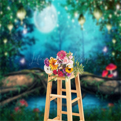 Lofaris Glitter Pendant Night Forest Trunk Photo Backdrop