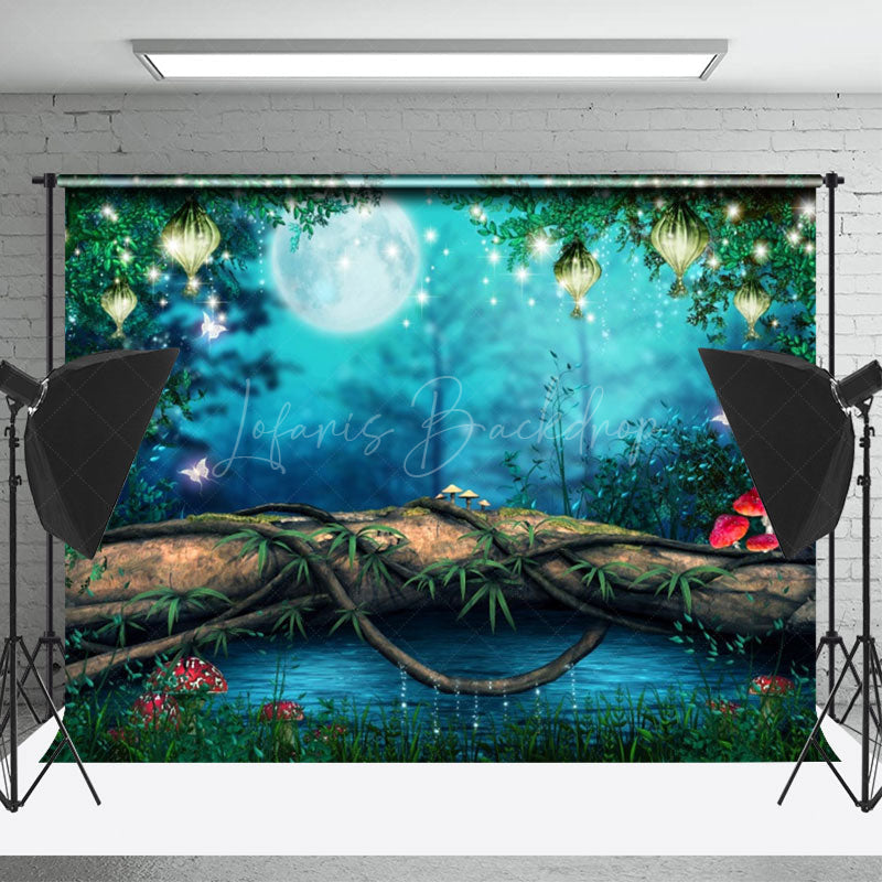 Lofaris Glitter Pendant Night Forest Trunk Photo Backdrop