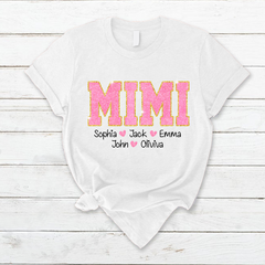 Lofaris Glitter Pink Mimi Nana Grandma And Kids T - Shirt