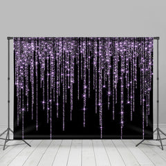 Lofaris Glitter Purple Diamonds Black Photography Backdrop