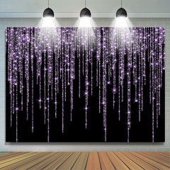 Lofaris Glitter Purple Diamonds Black Photography Backdrop