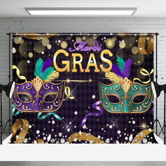 Lofaris Glitter Purple Green Masquerade Mardi Gras Backdrops