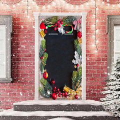 Lofaris Glitter Red Fruit Leaf Black New Year Door Cover