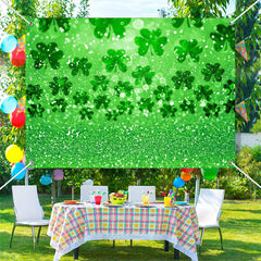 Lofaris Glitter Repeat Clover Bokeh St Patricks Day Backdrop